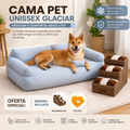 Cama Pet Unissex Glaciar em Tecido Ice Silk (Frescor e Conforto Absoluto!) +BRINDES [ESCADA PET + PELÚCIA]