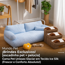 Cama Pet Unissex Glaciar em Tecido Ice Silk (Frescor e Conforto Absoluto!) +BRINDES [ESCADA PET + PELÚCIA]