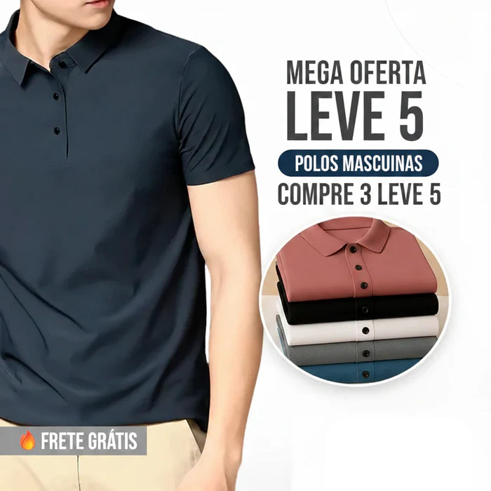 [COMPRE 3 LEVE 5] Camisa Polo Premium Toque Gelado, Conforto Premium