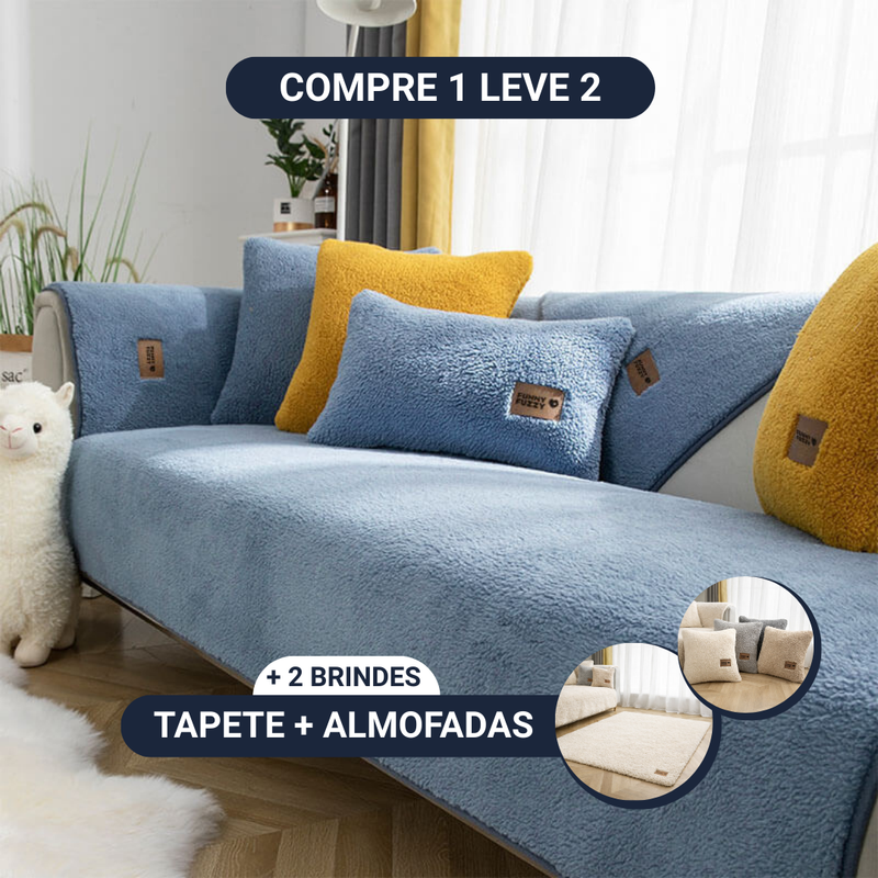 [COMPRE 1 LEVE 2] Capa Protetora PlushProtect [BRINDES] Kit de Almofadas + Tapete