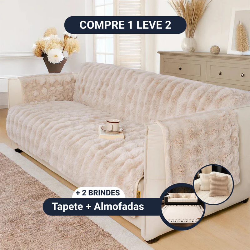 [COMPRE 1 LEVE 2] Capa de  Sofá SoftGuard [BRINDES] Kit almofadas + Tapete
