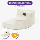 [Pague 1 Leve 2] Escada Espiral Pet Orbit em Espuma e Corduroy (Subida Suave e Segura!)
