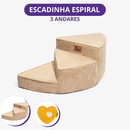 [Pague 1 Leve 2] Escada Espiral Pet Orbit em Espuma e Corduroy (Subida Suave e Segura!)