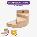 [Pague 1 Leve 2] Escada Espiral Pet Orbit em Espuma e Corduroy (Subida Suave e Segura!)