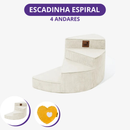 [Pague 1 Leve 2] Escada Espiral Pet Orbit em Espuma e Corduroy (Subida Suave e Segura!)