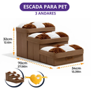 [Pague 1 Leve 2] Escada Para Pet Summit em MDF e Estofado (Saúde e Mobilidade Máxima!)