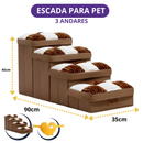 [Pague 1 Leve 2] Escada Para Pet Summit em MDF e Estofado (Saúde e Mobilidade Máxima!)