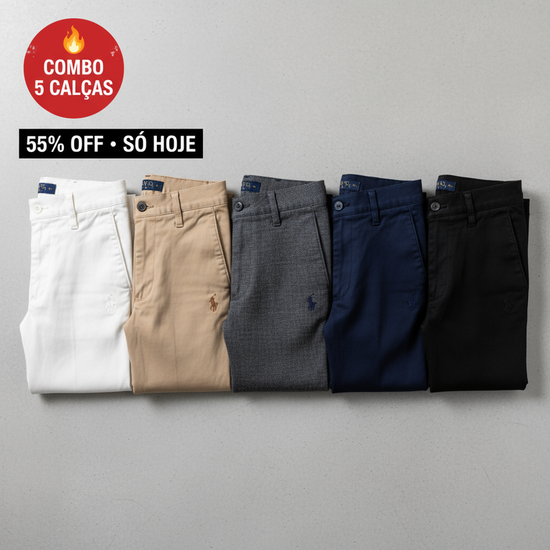 [COMPRE 3 LEVE 5] Calças Masculina De Sarja Retrô Premium